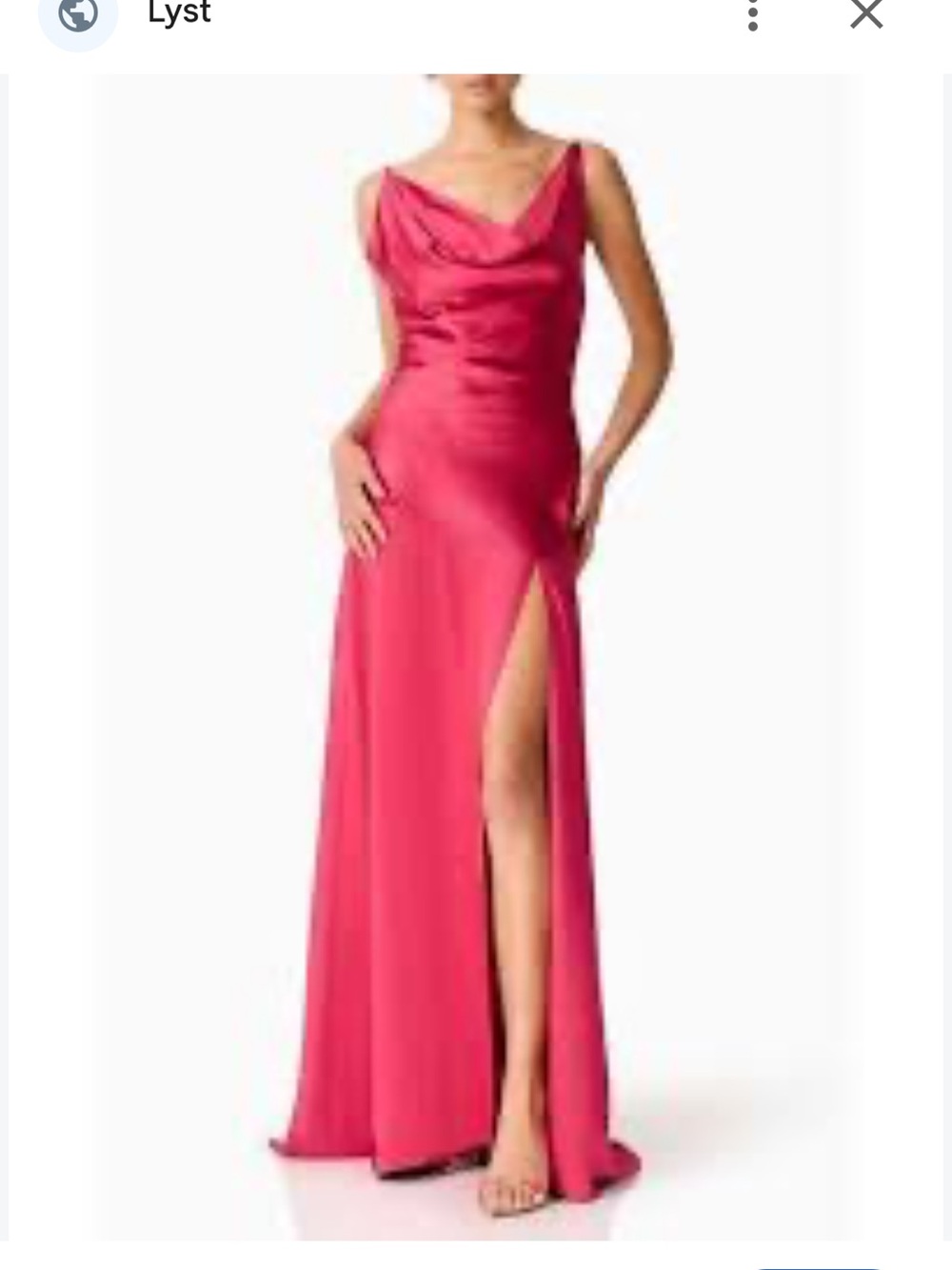 NWT ELLIATT Women's Red Clementine Cowl Neck Evening Gown satin size L